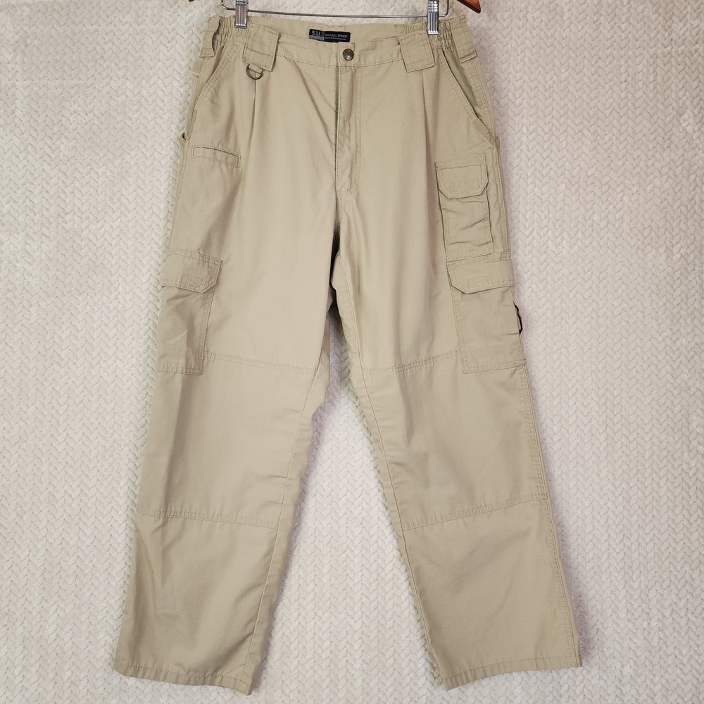 5.11 Tactical Pants Beige Tac Lite Pro Cargo Ripstop Workwear Outdoor Mens 36x30